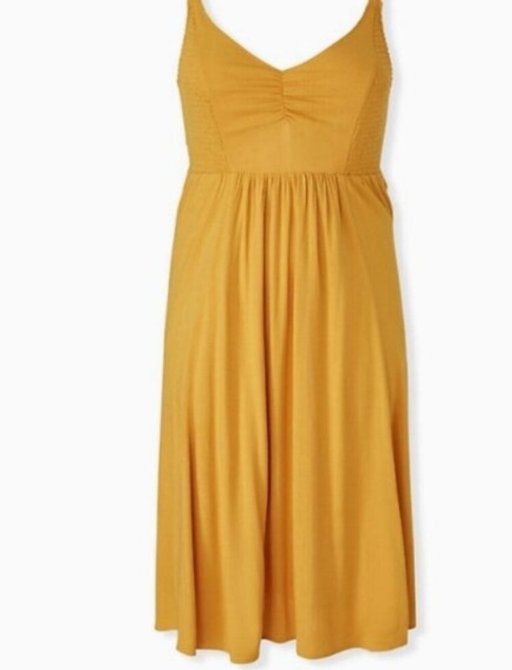 Torrid Mustard Sleeveless Midi Dress